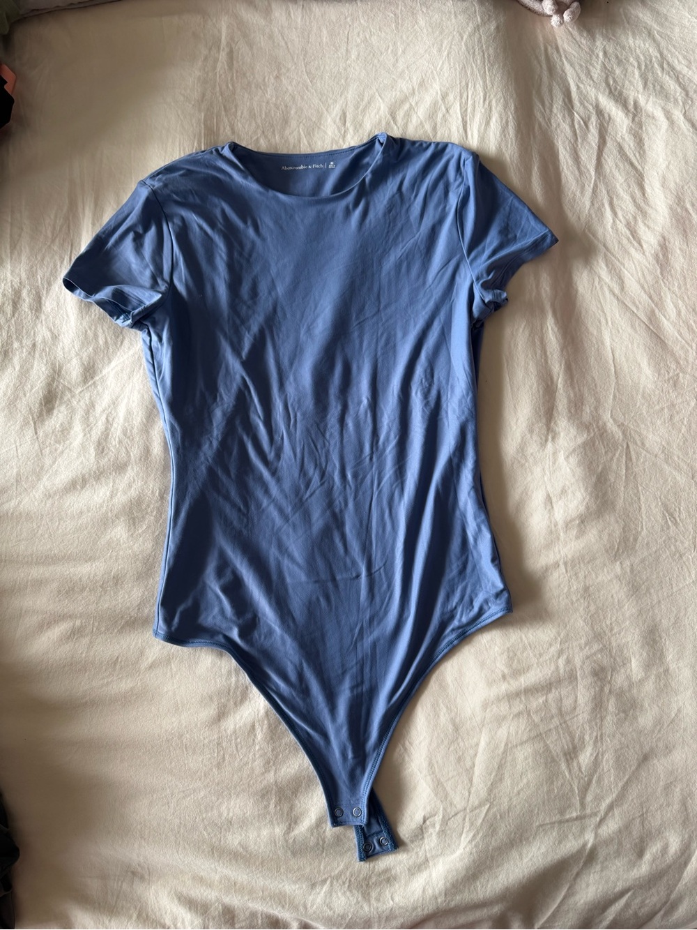 Basic Blue Short-Sleeve One-Piece Bodysuit